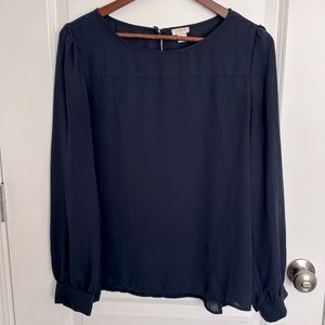 J. Crew | Key Hole Back Blouse- Blue